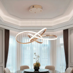 2024 Gold Gray Chrome Modern LED Chandelier For Living Dining Room APP Control Hanging Lndoor Lighting Ceiling Chandelier Lamp - Image 5