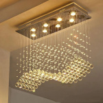 Modern LED Rectangle Living Room K9 Crystal Chandeliers Light Fixtures for Cafe Office Indoor Home Lamp Fixtures - Image 5