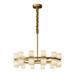 Nordic Simple Designer Living Room Dining Table Brass Marble Chandelier Hotel Lobby Bedroom Bedside Circle Candle Pendant Light - Image 5