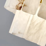 Nordic Postmodern Minimalist Living Room Aisle Brass Marble Chandelier Retro Personality Bedroom Study Alabaster Pendant Light - Image 4