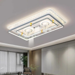 Ceiling Fan Lamps for Living Room Modern Interior Dimmable with Remote Acrylic Full Spectrum for Bedroom - Image 5