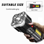 5LED High Power Led Flashlights Rechargeable Camping Spotlight with Side Light 3 Lighting Modes for Camping Adventure Outdoor - Image 3