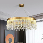 2024 Factory Selling Nordic K9 Crystal Chandelier Luxury Hanging Lamp Gold Led Circle Ceiling Pendant Light Lustre Home Decor - Image 2