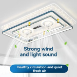 Ceiling Fan Lamps for Living Room Modern Interior Dimmable with Remote Acrylic Full Spectrum for Bedroom - Image 2