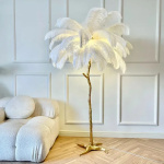Nordic Ostrich Feather Floor Lamp Modern LED Standing Light for Ins Live Broadcast Room Living Bedroom Sofa Corner Home Decor - Image 2