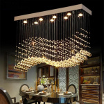 Modern LED Rectangle Living Room K9 Crystal Chandeliers Light Fixtures for Cafe Office Indoor Home Lamp Fixtures - Image 3