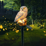 1pc/2PC Owl Solar LED Light, Resin Garden Light, Waterproof Decoration For Courtyard Garden - Image 2