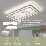 Ceiling Fan Lamps for Living Room Modern Interior Dimmable with Remote Acrylic Full Spectrum for Bedroom - Image 4