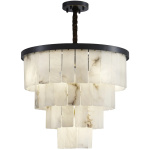 Nordic Postmodern Minimalist Living Room Aisle Brass Marble Chandelier Retro Personality Bedroom Study Alabaster Pendant Light - Image 5