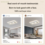 Ceiling Fan Lamps for Living Room Modern Interior Dimmable with Remote Acrylic Full Spectrum for Bedroom - Image 3