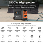 2500W PV MPPT Controller Lifepo4 Lithium Battery Emergency Panel Complet Solar System Generator Portable Power Station - Image 4