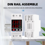 Dual Display 40A 63A 230V Din Rail Adjustable digital Over Under Voltage Relay Surge Protector  Limit Over Current Protection - Image 2
