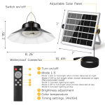 Solar Pendant Lights with Sensor Shed Lamp Indoor Remote Daytime Available for Barn Garage Solar Powered Outdoor Light - Image 2