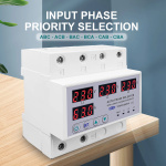 100A 63A 3 phase 3P+N Din rail phase selector adjustable Over and Under Voltage current protection Monitor Relays Protector - Image 2