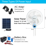 Solar Powered Wall Cooling Fan Protected 18 Inch 12v DC Energy Solar Ceiling Fan with AC DC Dual Solar Powered Panel Battery Fan - Image 4