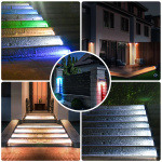 LED Step Lamp Stair Light Outdoor IP67 Waterproof Solar Light With Lens Anti-theft Design Decor Lighting For Garden Deck Path - Image 6