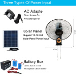 Solar Powered Wall Cooling Fan Protected 18 Inch 12v DC Energy Solar Ceiling Fan with AC DC Dual Solar Powered Panel Battery Fan - Image 3