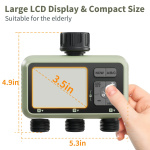 Diivoo Garden Water Timer 3 Zone Programmable Automatic Irrigation Timer with Rain Delay Manual/Auto Mode Watering for Lawn Yard - Image 5