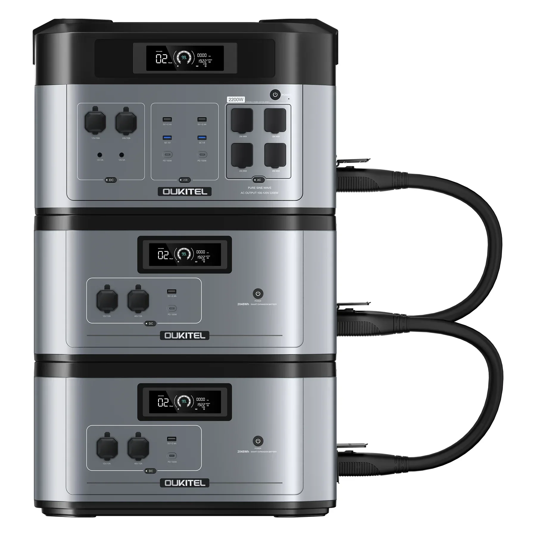 kf-Sa97c0714ed404ae7b0dd01569fb4b368I 3600W 4000W Portable Power Station 7 x 2048Wh Expansion Batteries 30amp APP Control Solar Generator - Image 1