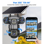 4G 12MP Solar Camera PTZ Outdoor Auto Tracking Night Vision IP Camera Solar 8000mAh Battery Recharge 3 Screens Human Detection - Image 2