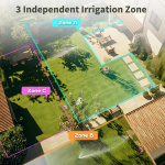 Diivoo Garden Water Timer 3 Zone Programmable Automatic Irrigation Timer with Rain Delay Manual/Auto Mode Watering for Lawn Yard - Image 2