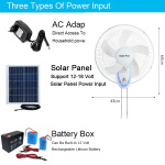 Solar Powered Wall Cooling Fan Protected 18 Inch 12v DC Energy Solar Ceiling Fan with AC DC Dual Solar Powered Panel Battery Fan - Image 5