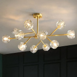 Decorative Led Iron Pendant Light Golden Bedroom, Living Room Modern Ceiling Chandelier