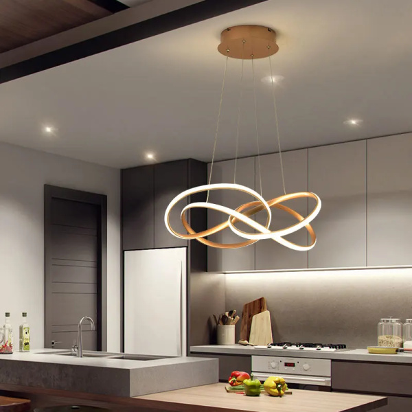 2024 Gold Gray Chrome Modern LED Chandelier For Living Dining Room APP Control Hanging Lndoor Lighting Ceiling Chandelier Lamp