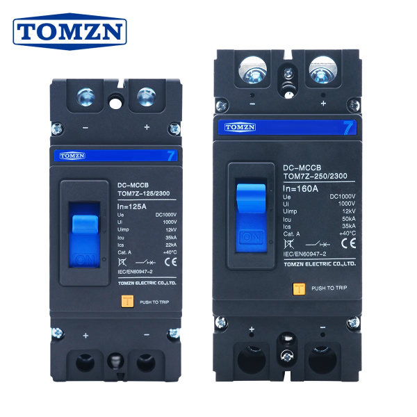 2P DC MCCB TOM7Z 1000V DC Solar Molded Case Circuit Breaker MCCB Overload Protection Switch Protector for Solar Photovoltaic PV
