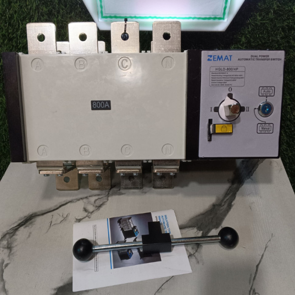 800Amps Heavy Duty Automatic Transfer Switch 4poles (3phase)...Automatically Changes to the available Source of Light When Power Fails.