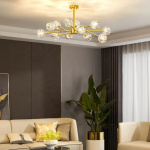 Decorative Led Iron Pendant Light Golden Bedroom, Living Room Modern Ceiling Chandelier - Image 2